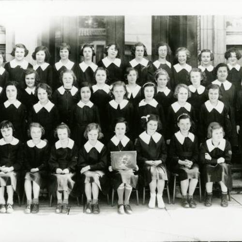 [Class photo of eighth grade at St. Anne School]