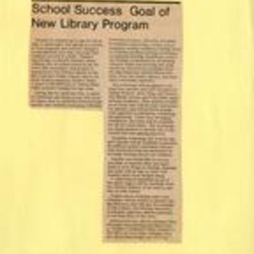 School Success Goal of New Library Program, Potrero View February 1986