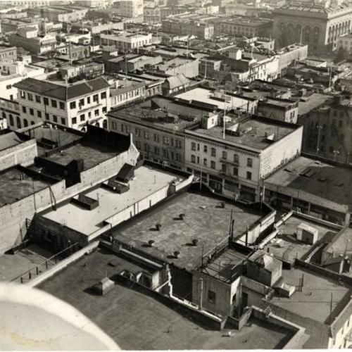 [Aerial view of the Chinatown district]