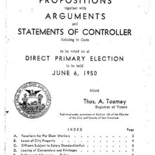 1950-06-06, San Francisco Voter Information Pamphlet