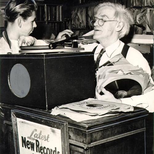 [William "Pops" Melander, owner of The Record Exchange at 172 Eddy Street]