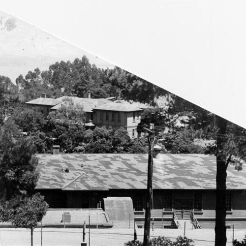 [View of prisoner-of-war barracks on Angel Island]