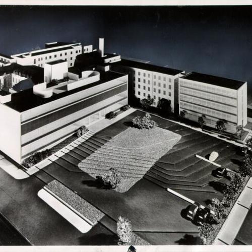 [Architect's model of proposed addition to St. Luke's Hospital]