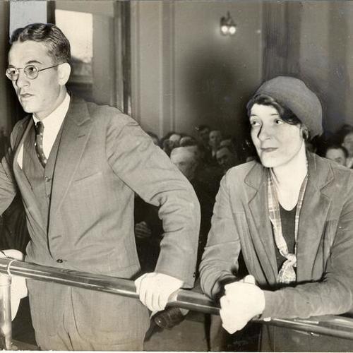 [George R. Andersen, attorney with his client Ida Rothstein, an alleged Communist leader]
