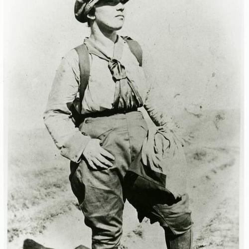 [Val's mother, Sarah, hiking on Mount Tamalpais in 1920]