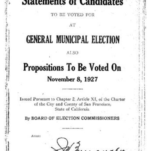 1927-11-08, San Francisco Voter Information Pamphlet