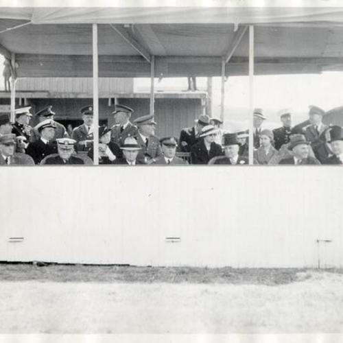 [Admiral Senn, General Craig, Mayor Rossi, Jesse Coleman, Alfred Cleary, attending Army Day in San Francisco]