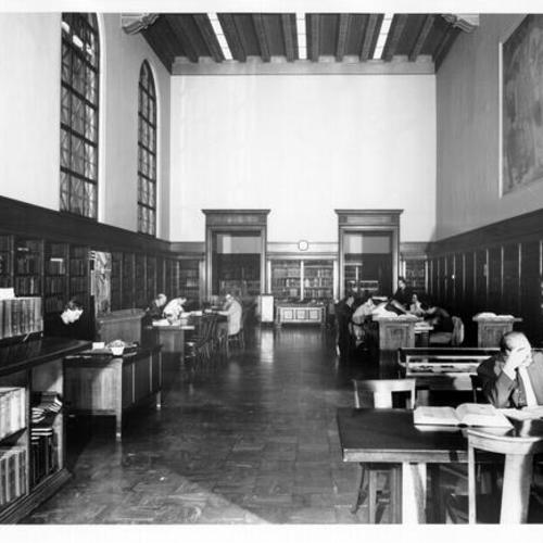 [Library patrons in History Department of Main Library]