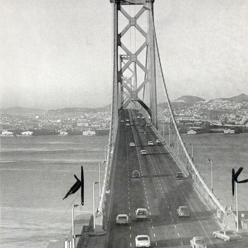 [West-bound traffic on the San Francisco-Oakland Bay Bridge]