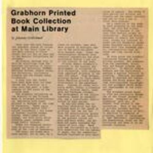 Grabhorn Printed Book Collection at Main Library