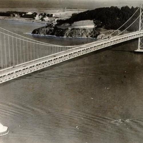[Aerial view of the West Bay Crossing of the San Francisco-Oakland Bay Bridge]