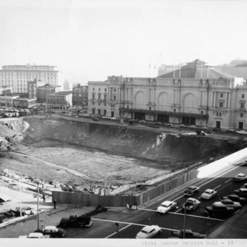 [Construction of the Civic Center Exhibit Hall--December 31, 1956]