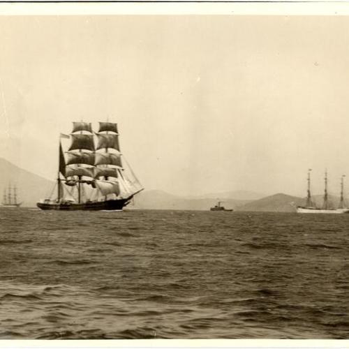 [Ship sailing in San Francisco Bay]
