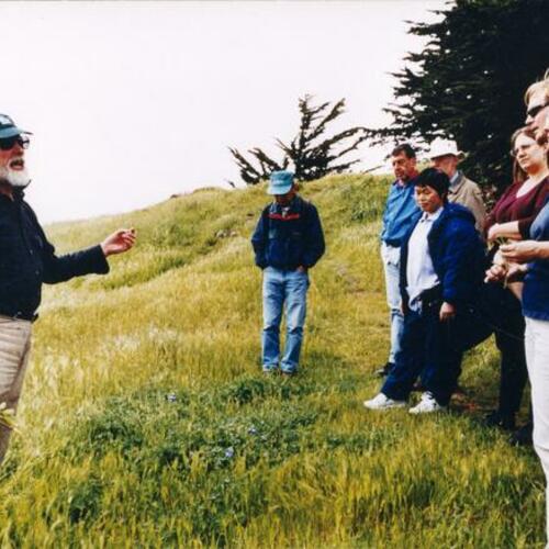 [Jake, on left, President of California Native Plant Society during annual neighborhood wildflower walk]