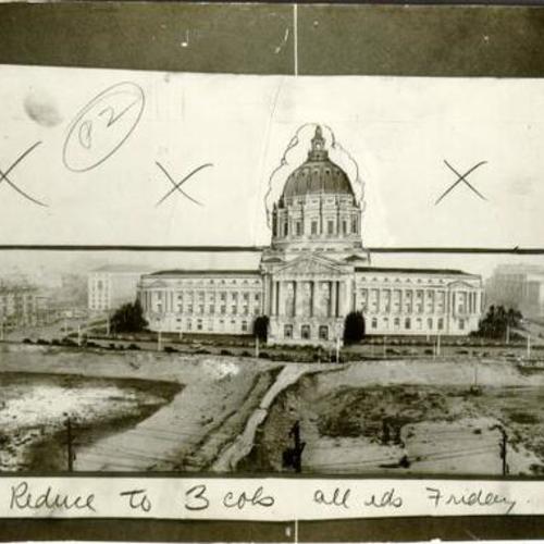 [Construction of the War Memorial across from City Hall]