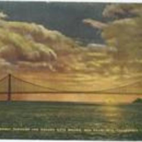 [Sunset Through the Golden Gate Bridge, San Francisco, California]