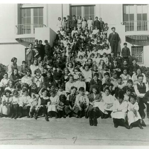 [Group of children and young adults at the orphanage]