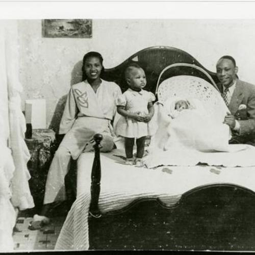 [Clorine, Willie, Willie Jr. and Carolyn at home on Bush Street]