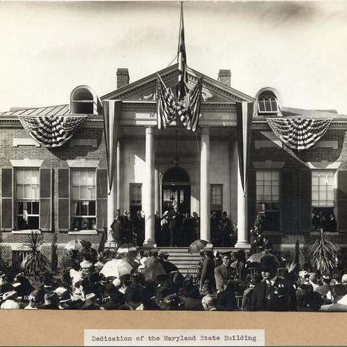 Dedication of the Maryland State Building