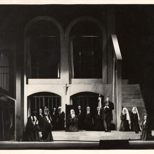 [Scene from "Dialogues of the Carmelites" at San Francisco Opera House]