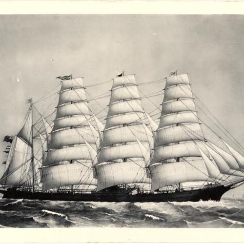 [Painting of sailing ship "Reliance"]