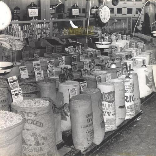 [Bulk foods on display at the Crystal Palace Market]