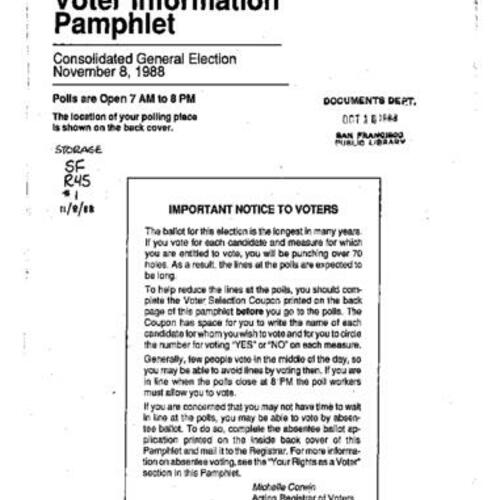 1988-11-08, San Francisco Voter Information Pamphlet