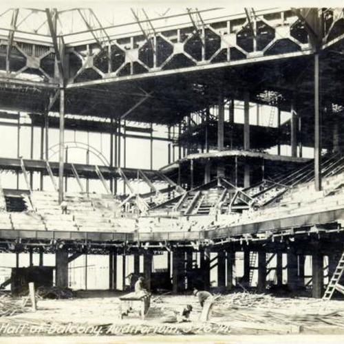 [Construction of San Francisco Civic Auditorium - east half of balcony]
