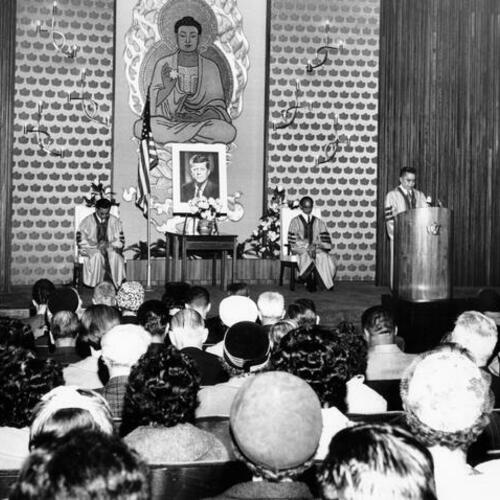 [Buddhist Universal Church conducting memorial service for John F. Kennedy]