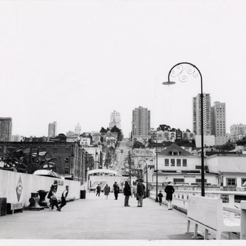 [View of Hyde Street hill from Hyde Street Pier]