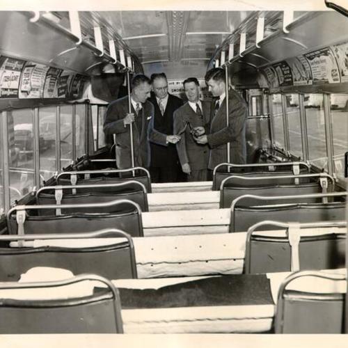 [Interior of Muni bus converted for use as temporary ambulance]