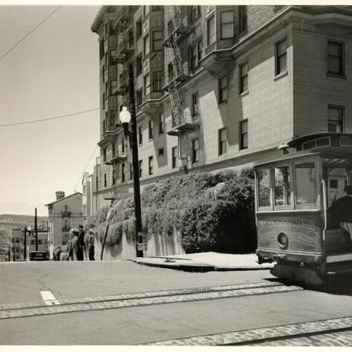 [O'Farrell, Jones and Hyde streets cable car]