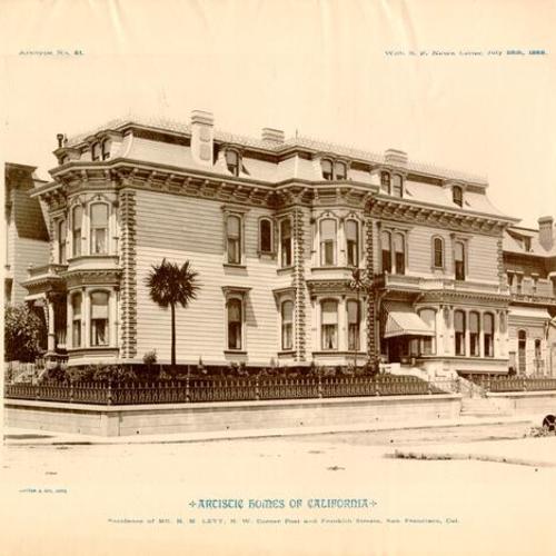 ARTISTIC HOMES OF CALIFORNIA - Residence of Mr. H. M. Levy, N. W. Corner Post and Franklin Streets, San Francisco, Cal
