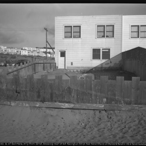South of Quintara Street westerly from 32nd Avenue showing rear lot fence with sand stains