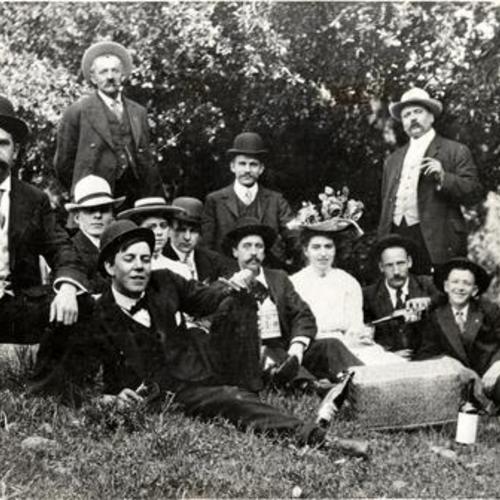 [Unidentified people on a picnic in Golden Gate Park]