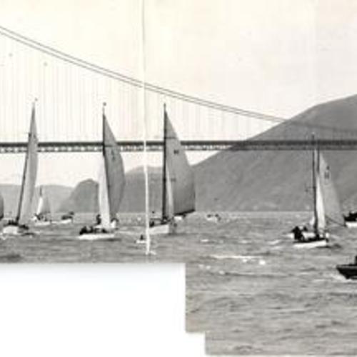 [Sailboats near the Golden Gate Bridge]