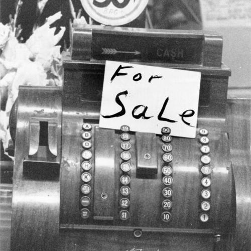 [Cash register on sale on the final day of business at the Crystal Palace Market]