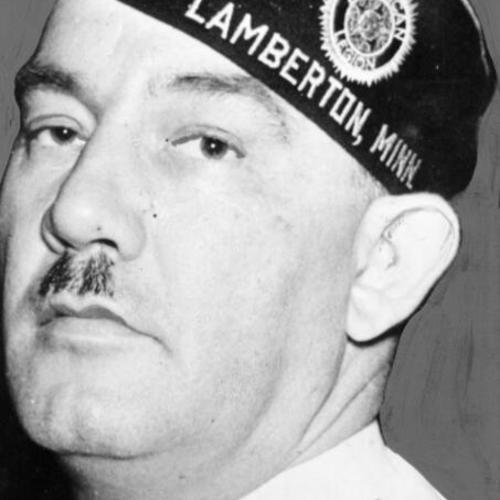 [Unidentified man in American Legion hat from Lamberton, Minn.]
