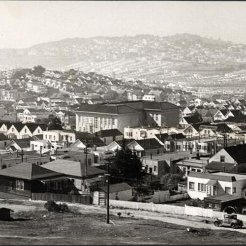 [View of the Excelsior District from McLaren Park]