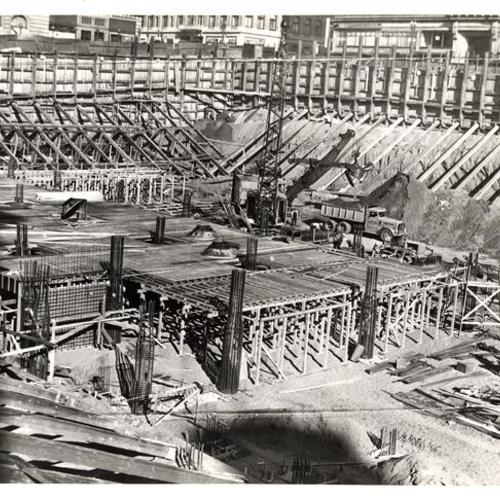 [Construction of a parking garage in Union Square]