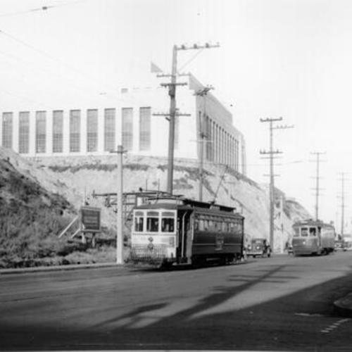 [View of U. S. Mint building from Duboce Avenue and Church Street]