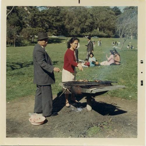 [Zacarias and Severina having a picnic at Speedway Meadows in Golden Gate Park]
