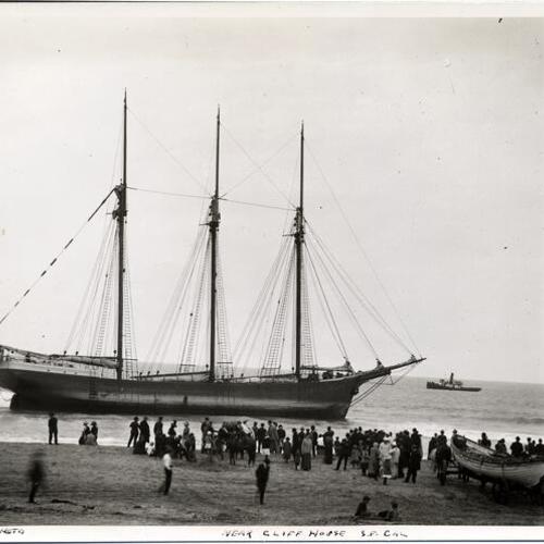 [Ship wrecked at Ocean Beach near Cliff House]