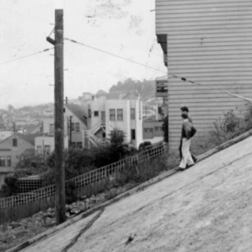 [Duncan street, one of the city's steepest streets, has a 55% grade]