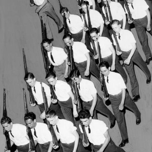 [Drill platoon of R. O. T. C. at Mission High School]
