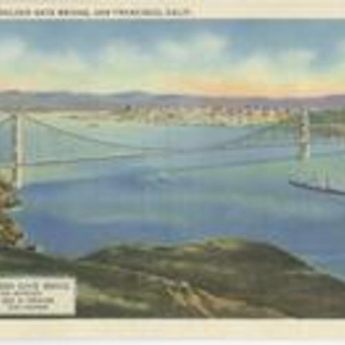 [The Golden Gate Bridge at San Francisco, Jos. B. Strauss Chief Engineer, 1934]