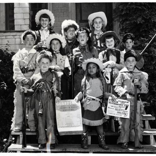 [Winners in the semi-finals in the Davy Crockett and Annie Oakley Contest for the most authentic, homemade costume made by a local child between 7 and 12 years old]