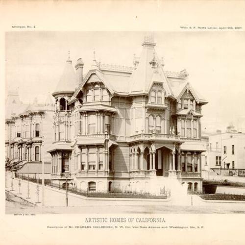 ARTISTIC HOMES OF CALIFORNIA, Residence of Mr. Charles Holbrook, N.W. Cor. Van Ness Avenue and Washington Sts., S.F.