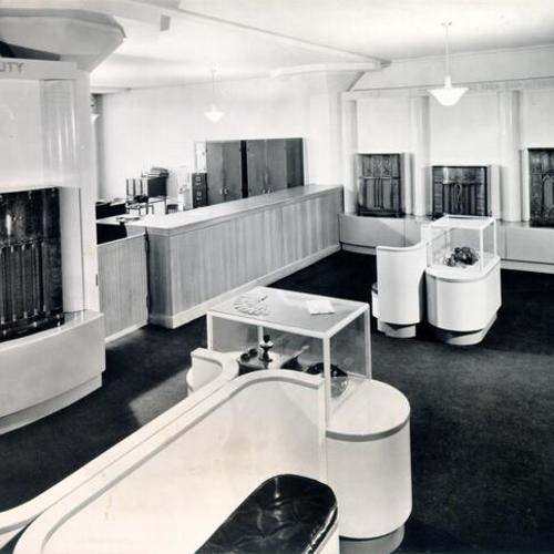 [Radios in a showroom at the Western Furniture Exchange & Merchandise Mart]