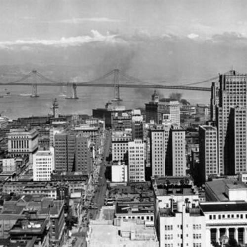 [View of Bay Bridge, taken from the Mark Hopkins hotel]